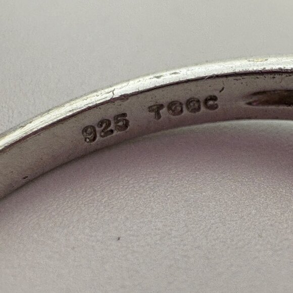 VTG Sterling Silver 925 Trillion Cut Cubic Zirconia Statement Ring Size 9 - Picture 6 of 8